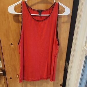 J. Crew Red Tank Top with Black Trim